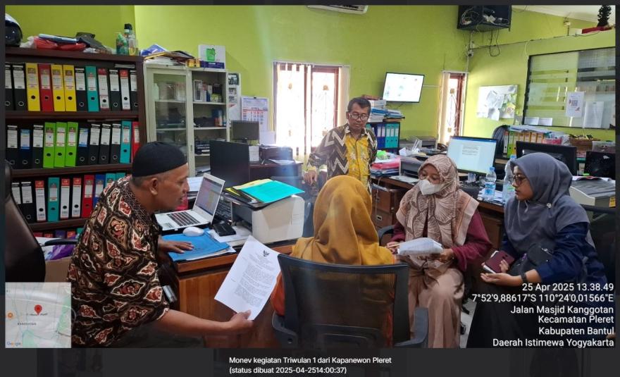 Monitoring dan Evaluasi Pengelolaan Keuangan dan Administrasi Pemerintahan Kalurahan TW I Tahun 2025